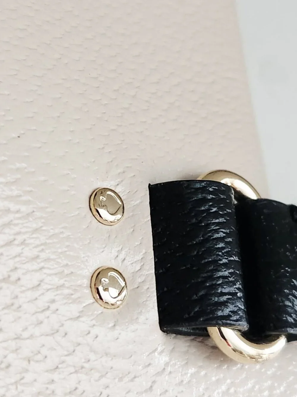 Like New Kate Spade NY Cream & Black Leather Tote Bag